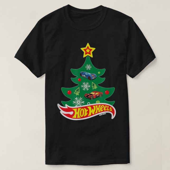 Camiseta Ruedas calientes Ruedas calientes Árbol de Navidad (Diseño del anverso)