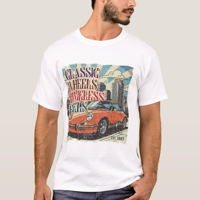 Camiseta Ruedas clásicas, Sentimientos sin tiempo - Retro d (Anverso)