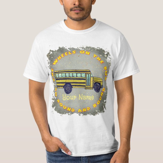 Camiseta Ruedas de Autobús Escolar (Anverso)
