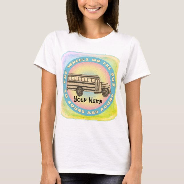 Camiseta Ruedas de Autobús Escolar (Anverso)