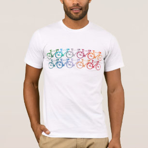 Camiseta Ruedas de ruedas coloridas bicicletas blancas