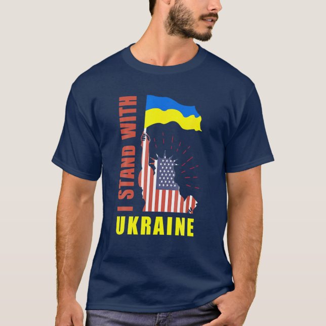 Camiseta Rueguen por los ucranianos ucranianos Slava Ukrain (Anverso)