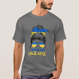Camiseta Rueguen por Ucrania desordenado bollo - Yo apoyo a