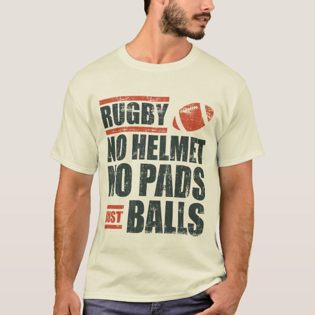 Camiseta Rugbi ningún casco ningunas bolas de los cojines (Anverso)