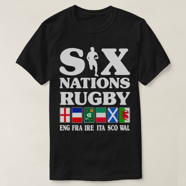 Camiseta Rugby 6 Naciones Inglaterra Francia Irlanda Italia (Diseño del anverso)