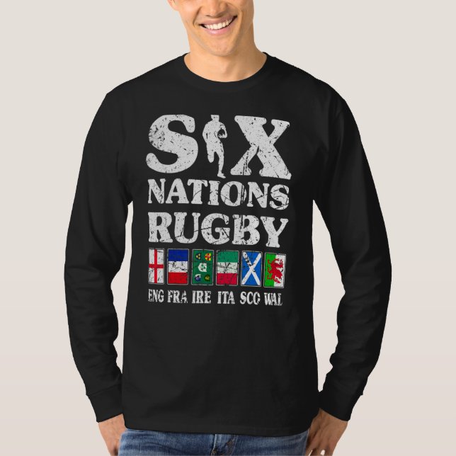 Camiseta Rugby 6 Naciones Inglaterra Francia Irlanda Italia (Anverso)