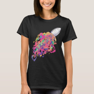 Camiseta Rugby acuarela para pie realista colorido de rugby