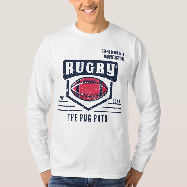 Camiseta Rugby del año de la liga del equipo del club escol (Anverso)