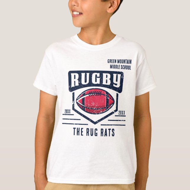 Camiseta Rugby del año de la liga del equipo del club escol (Anverso)
