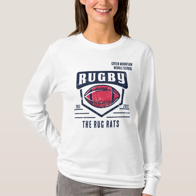 Camiseta Rugby del año de la liga del equipo del club escol (Anverso)