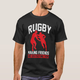 Camiseta Rugby Deportes Rugby Haciendo Amigos Y Destruyendo