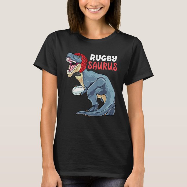 Camiseta Rugby Dinosaur Rex Rugby Saurus Sports Rugby Play (Anverso)