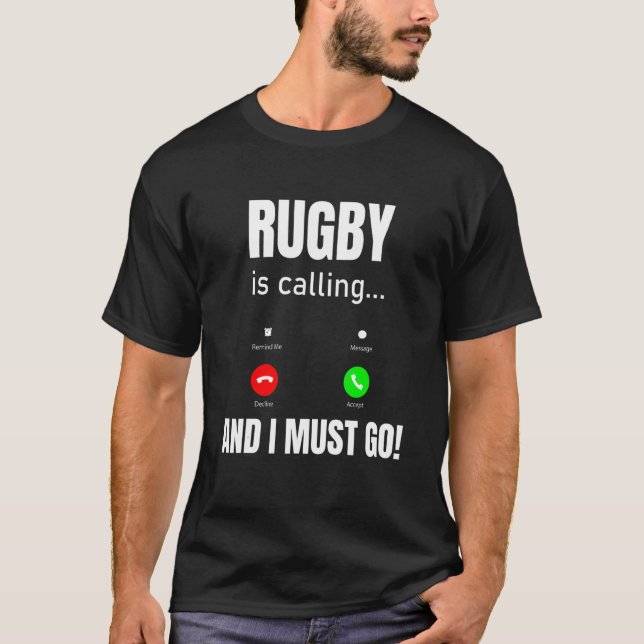 Camiseta Rugby Está Llamando Y Debo Ir (Anverso)