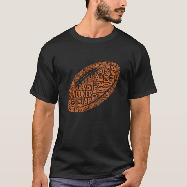 Camiseta Rugby Game Typography  Rugby Player  Coach Mom Dad (Anverso)