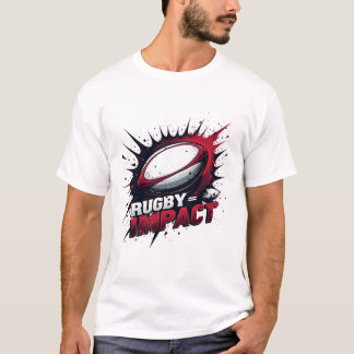 Camiseta Rugby = Impacto – Gráfico de Pelota de Rugby Explo