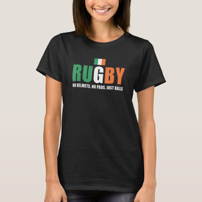 Camiseta Rugby No Helmets No Pads Just Balls Ireland Rugby (Anverso)