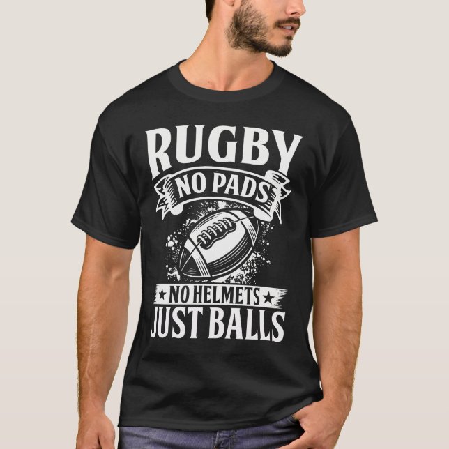 Camiseta Rugby No Pad No Helmets Just Balls White Rugby (Anverso)