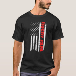 Camiseta Rugby Papa americano Bandera Día de los Hombres