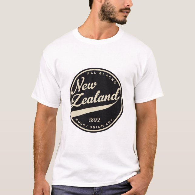 Camiseta Rugby Retro Nueva Zelanda (Anverso)