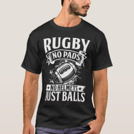 Camiseta Rugby Sin Ropa Protectora Sin Cascos Solo Balones 