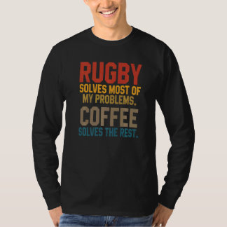 Camiseta Rugby Solves My Problems Coffee Coach Player Mom
