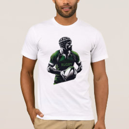 Camiseta Rugby Spieler mit Trikot Helm und Ball