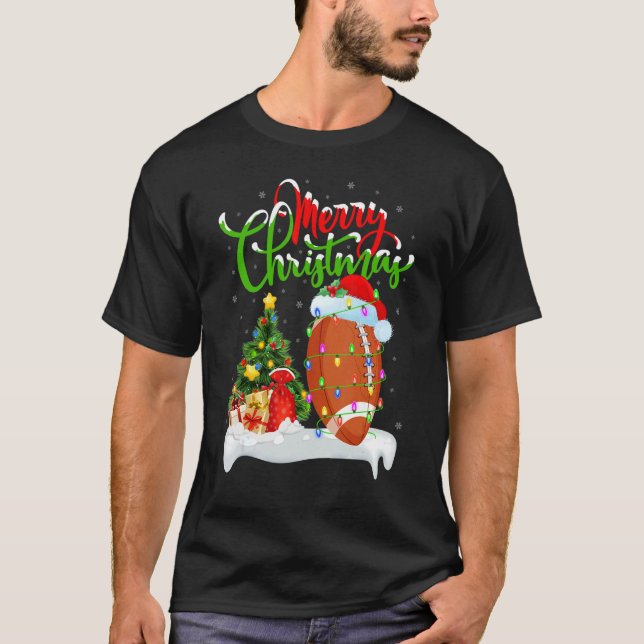 Camiseta Rugby Sports   Xmas Decorations Santa Rugby Christ (Anverso)