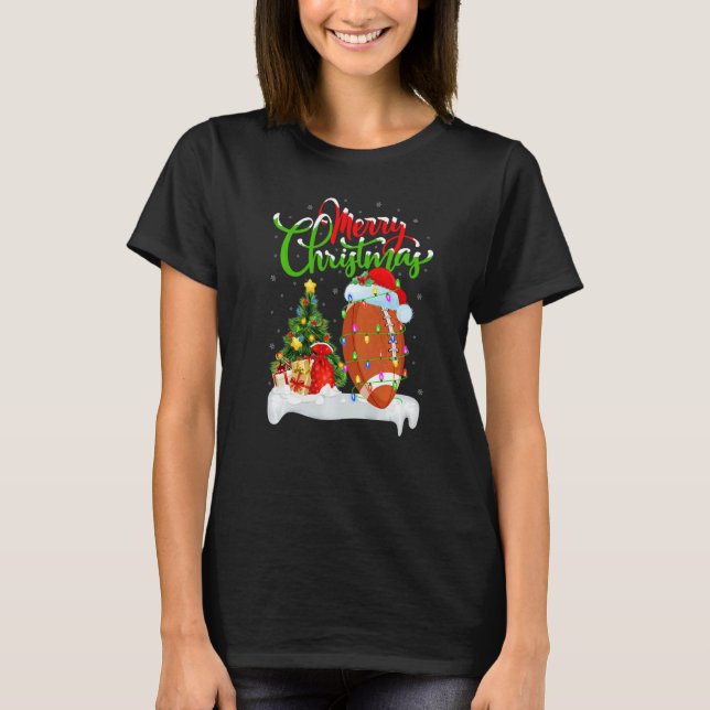 Camiseta Rugby Sports  Xmas Decorations Santa Rugby Christm (Anverso)