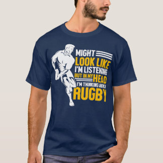Camiseta Rugbys divertida de Rugby Deportes Estoy pensando