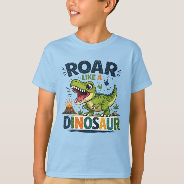 Camiseta Ruge como un dinosaurio (Anverso)