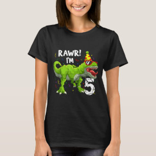 Camiseta Rugido Cumplo 5 5to Cumpleaños T Rex Dinosaurio Di