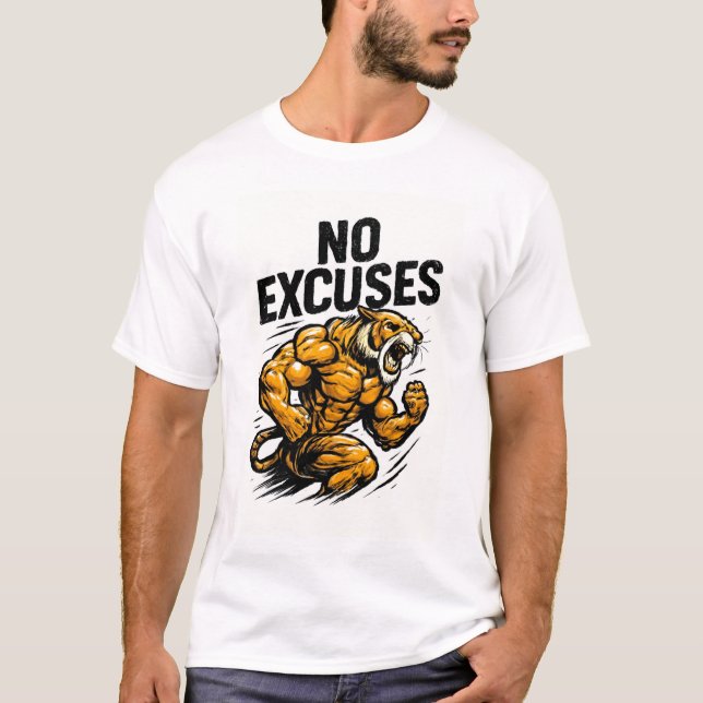Camiseta rugido de tigre con músculo (Anverso)