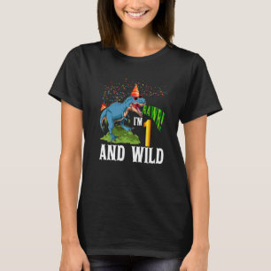 Camiseta Rugido tengo 1 año de edad y dinosaurio salvaje Cu