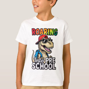 Camiseta Rugiendo en la diversión de dinosaurios de preesco
