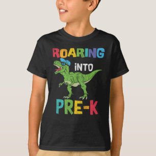Camiseta Rugiendo Pre-K De Vuelta Al Colegio T rex Dinosaur
