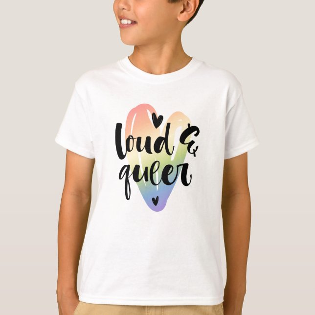 Camiseta Ruidoso y queer| Corazón acuarela (Anverso)
