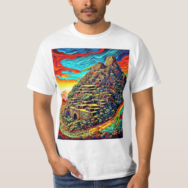 Camiseta Ruinas de montaña 2 (Anverso)