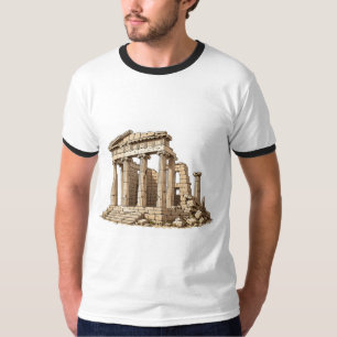Camiseta Ruinas de templo griego antiguo arte masculino clá
