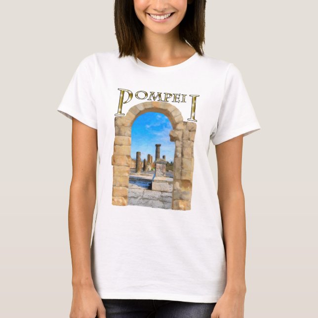 Camiseta Ruinas romanas de Pompeya antiguo (Anverso)