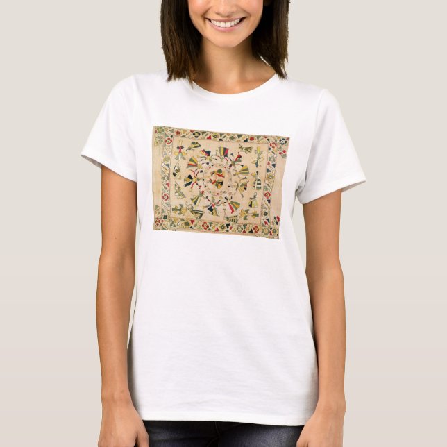 Camiseta Rumal: square embroidery cover showing Punjabi dan (Anverso)