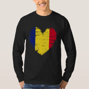 Camiseta Rumania Corazón Bandera Rumana Orgullo Rumano