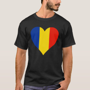 Camiseta Rumania: Corazón de bandera rumana Ama Rumania