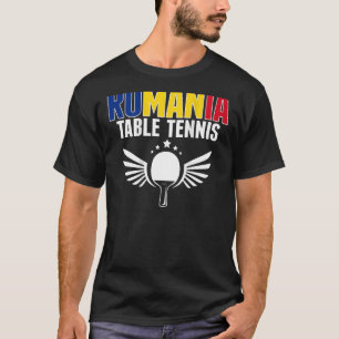 Camiseta Rumania Mesa de Tenis Apoya al Ping Pong rumano