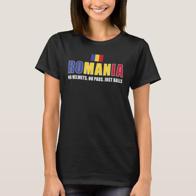 Camiseta Rumania No Cascos No Hay Pads Solo Bolas Rugb Ruma (Anverso)