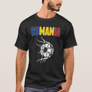 Camiseta Rumania: Pelota De Fútbol En Red Apoya El Fútbol R