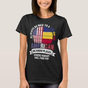 Camiseta Rumano Americano Saber Lugares Bandera de Rumania