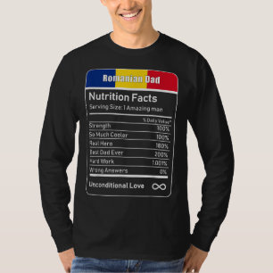 Camiseta Rumano Dad Nutrition Hacts Fathers Day Gift