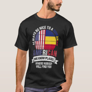 Camiseta Rumano-Estadounidense conocemos lugares donde Ruma