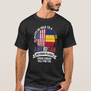 Camiseta Rumano-norteamericano conocemos lugares donde Ruma