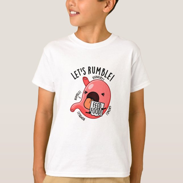 Camiseta Rumble divertido Stomach Pun (Anverso)